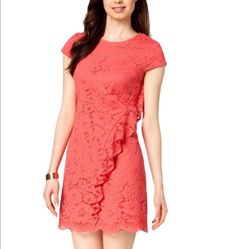Vince Camuto Lace Ruffle Shift Dress